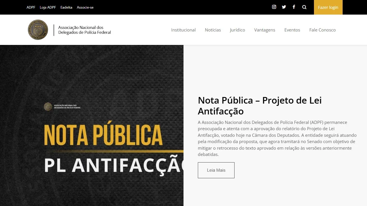 Projeto ADPF-BA — Site e Redes Sociais
