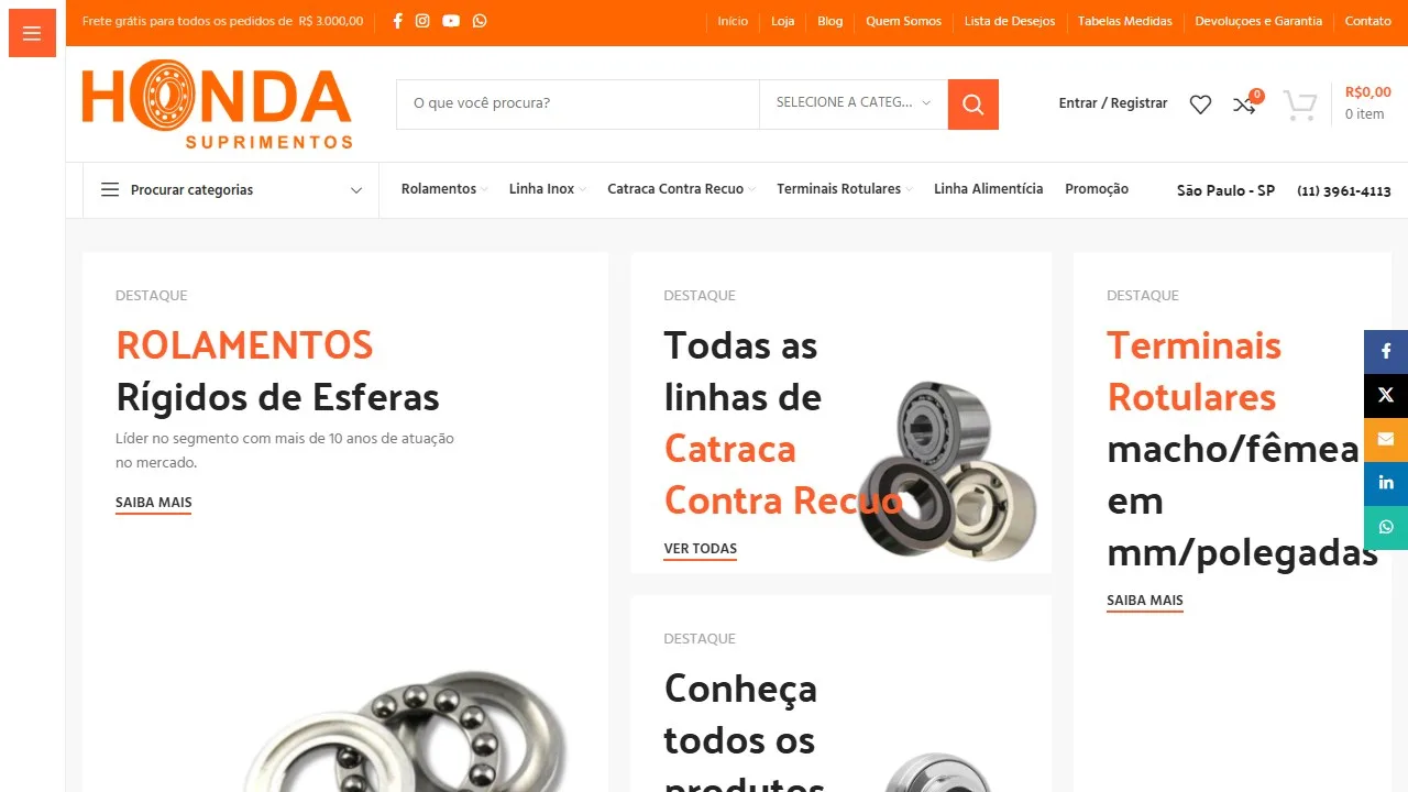 Projeto Honda Suprimentos — Site