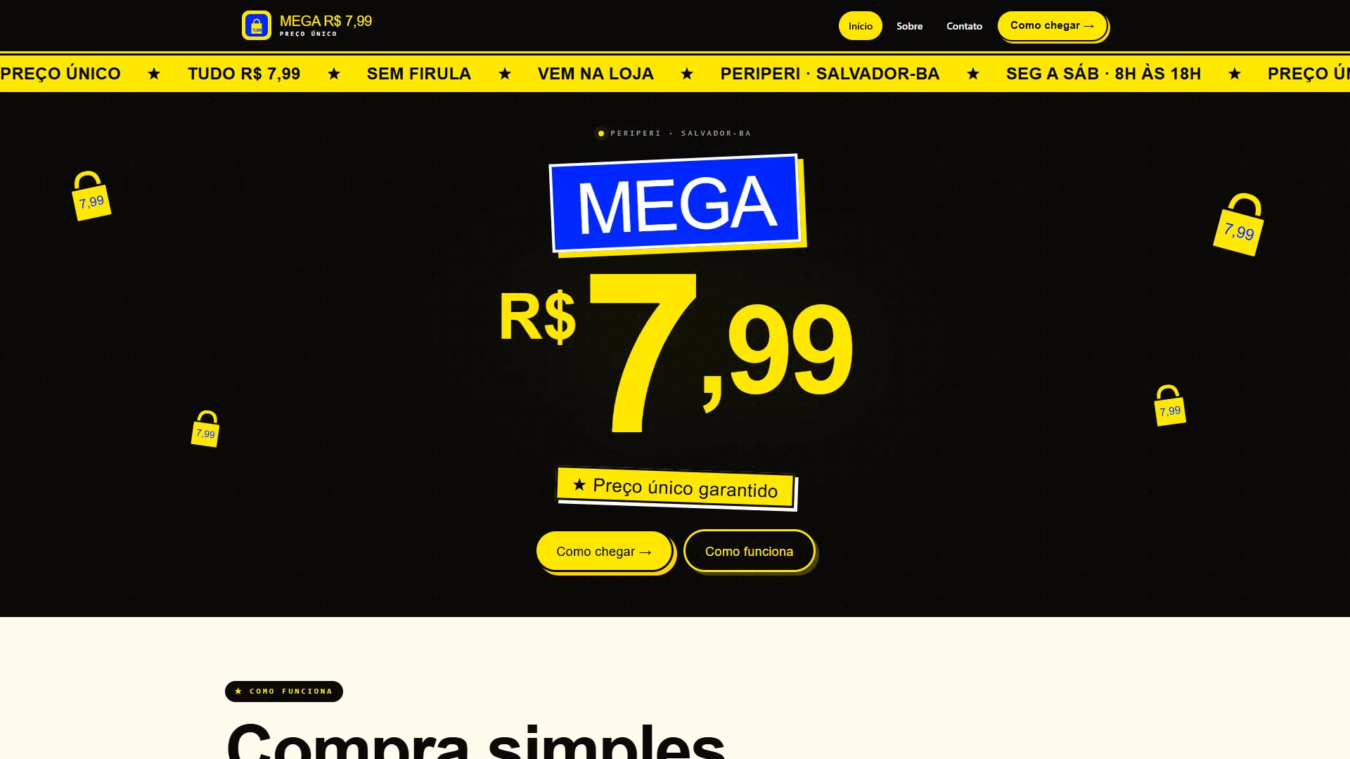 Projeto Mega R$ 7,99 Periperi — Site + PDV + Admin