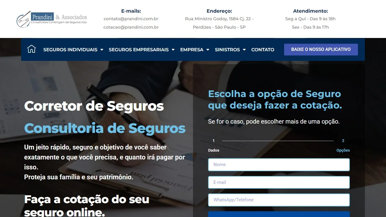 Projeto Prandini Seguros — Site
