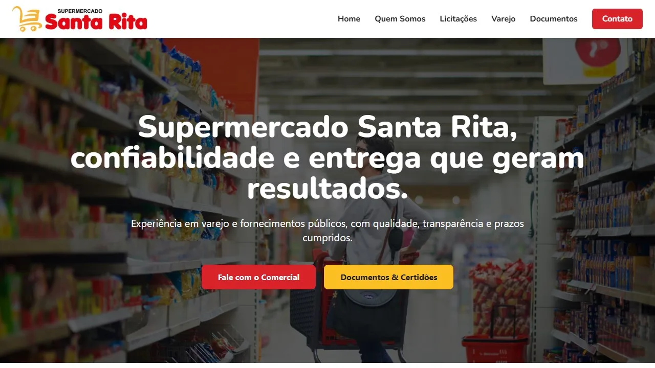Projeto Supermercado Santa Rita — Site + SaaS + PDV